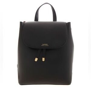 Lauren Ralph Lauren Dryden Flap Backpack Black & Crimson